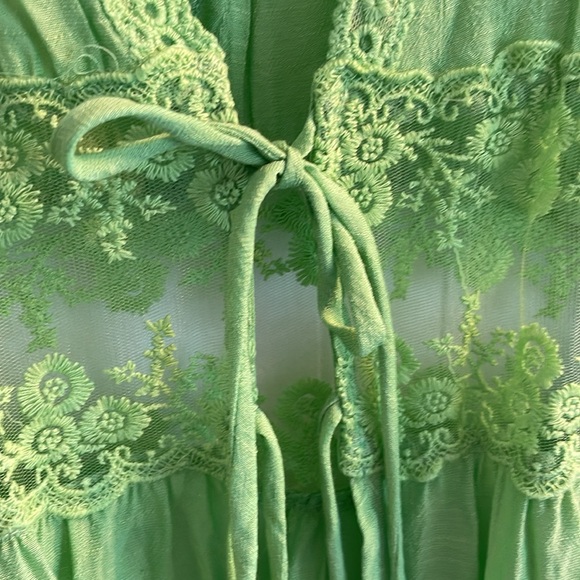NWT forever 21 Lime Green Linen and Lace Kimono - Picture 5 of 6